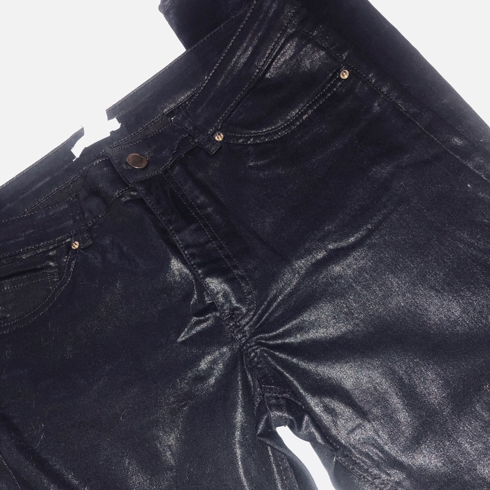 Leather “wet look”pants